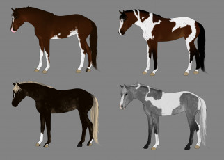 Картинка рисованное животные +лошади лошади фон