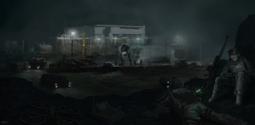 Картинка фэнтези иные+миры +иные+времена дрон оружие робот база слежка солдаты будущее