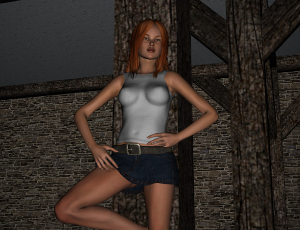 Обои картинки фото 3д графика, люди , people, фон, взгляд, девушка