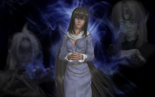 Обои картинки фото 3д графика, аниме , anime, девушка, взгляд, фон