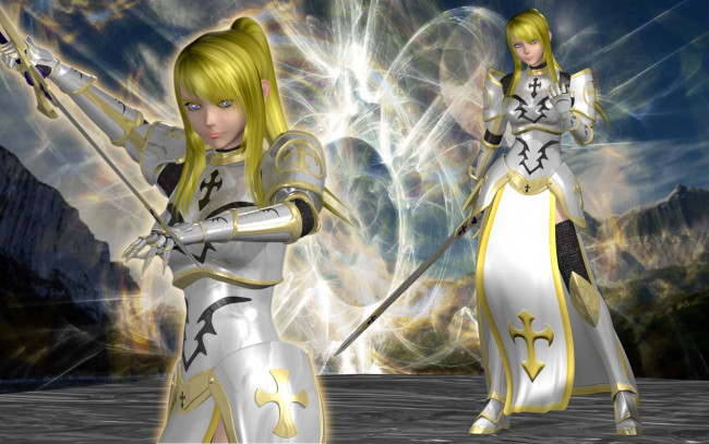 Обои картинки фото 3д графика, аниме , anime, взгляд, девушки, фон, оружие