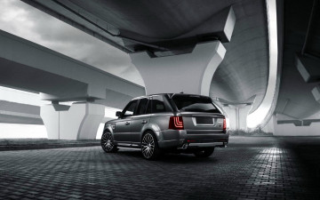Картинка автомобили range+rover серебристый sport здание плитка площадка