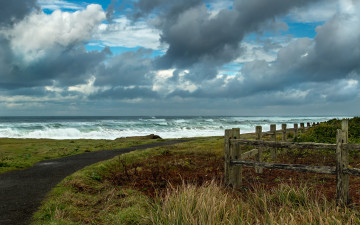 Картинка природа побережье берег море дорога небо