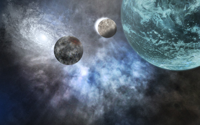 Обои картинки фото космос, арт, галактика, звезды, вселенная, планеты