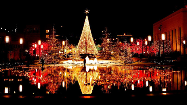 Обои картинки фото праздничные, новогодние пейзажи, иллюминация