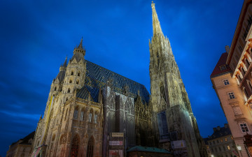 Картинка города вена+ австрия собор шпиль