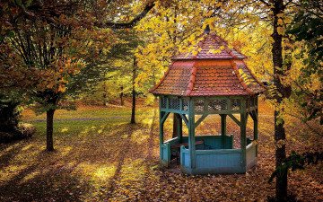 Картинка природа парк беседка