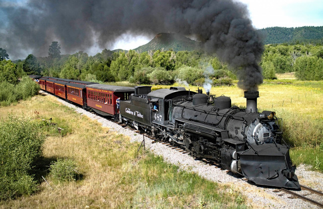 Обои картинки фото техника, паровозы, локомотив, состав