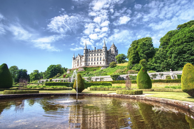 Обои картинки фото dunrobin castle,  scotland, города, замки англии, простор