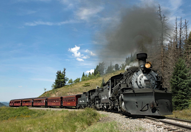 Обои картинки фото техника, паровозы, локомотив, состав