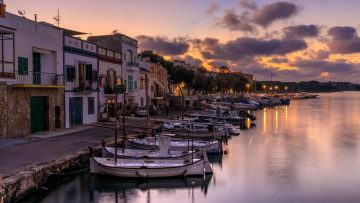 Картинка корабли порты+ +причалы закат лодки причал