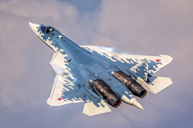 Обои картинки фото su-57, авиация, боевые самолёты, ввс