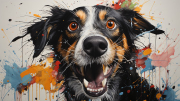 Картинка рисованное животные +собаки нейросети графика нейроарт ai art нейронные сети рисунки нейро искусство