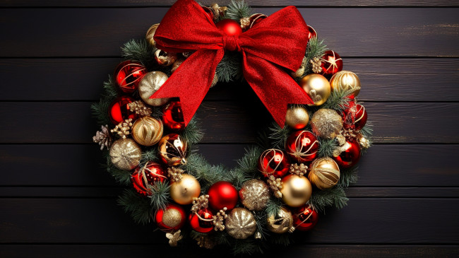 Обои картинки фото праздничные, украшения, венок, бант
