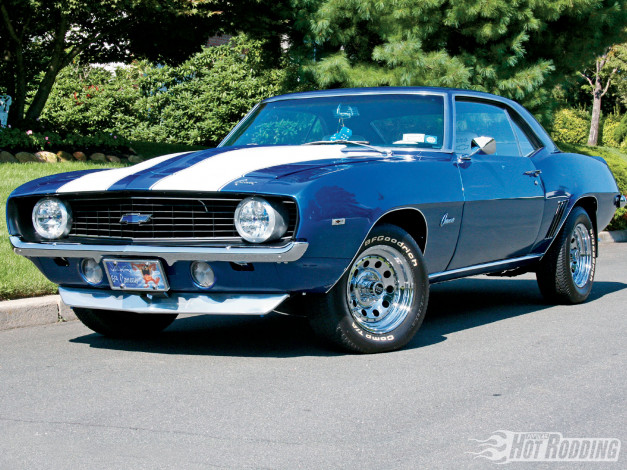Обои картинки фото 1969, chevy, camaro, автомобили