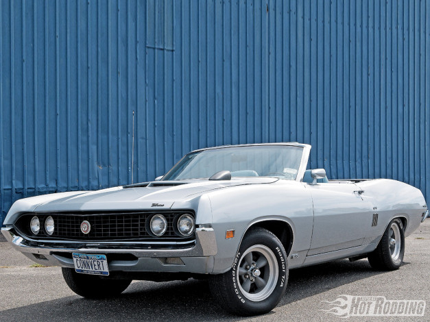 Обои картинки фото 1970, ford, torino, gt, convertible, автомобили, mercury