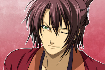 Картинка souji okita аниме hakuoki подмигивание hakuouki