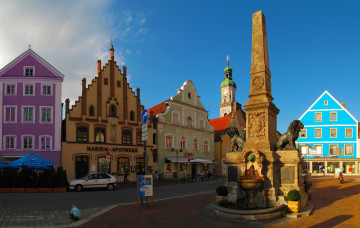 Картинка германия бавария фрайзинг города улицы площади набережные дома площадь