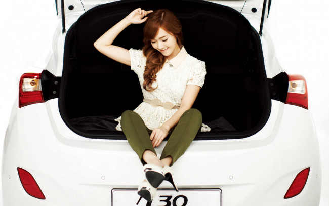 Обои картинки фото автомобили, авто, девушками, jessica, hyundai, девушка, карейка, азиатка