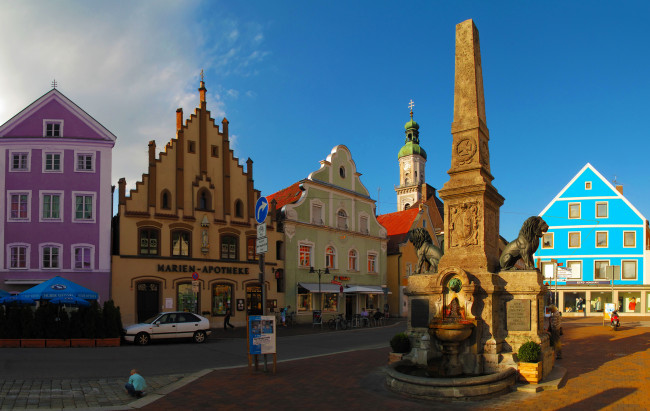 Обои картинки фото германия, бавария, фрайзинг, города, улицы, площади, набережные, дома, площадь