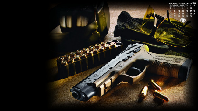 Обои картинки фото календари, оружие, пистолет