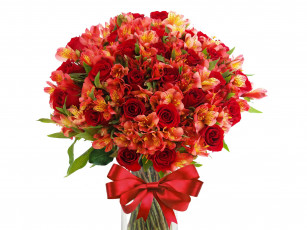 Картинка цветы букеты +композиции розы букет альстромерии