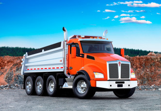 Картинка kenworth+-+kenworth+t880+dump автомобили kenworth тяжелый грузовик седельный тягач