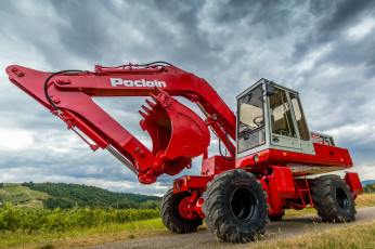 Картинка poclain+75+pb техника экскаваторы колесный экскаратор