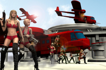 Картинка 3д+графика фантазия+ fantasy девушка взгляд фон оружие