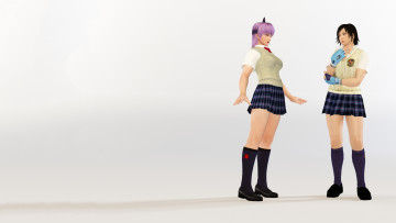 Картинка 3д+графика аниме+ anime девушки взгляд фон