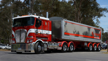 Картинка kenworth автомобили kenworth+ выставка улица тягач седельный грузовик тяжелый