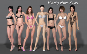 Картинка 3д+графика люди+ people взгляд девушки бикини фон