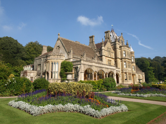 Обои картинки фото tyntesfield house, города, - здания,  дома, парк, газон, клумба, особняк