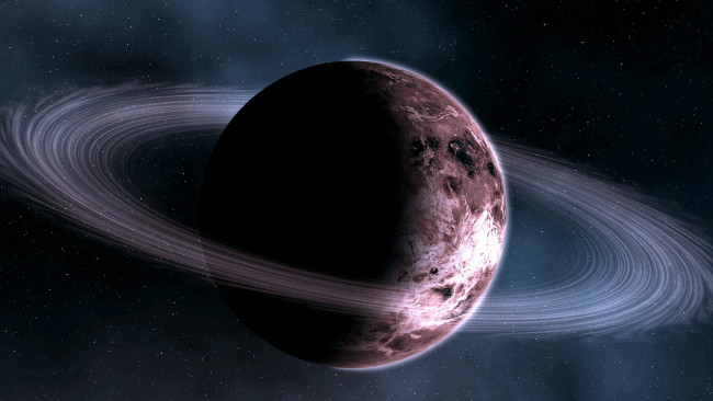 Обои картинки фото космос, арт, планета, кольца