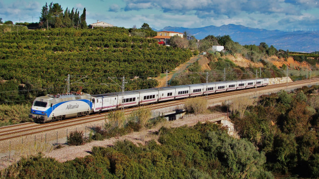 Обои картинки фото техника, поезда, железная, дорога, локомотив, состав