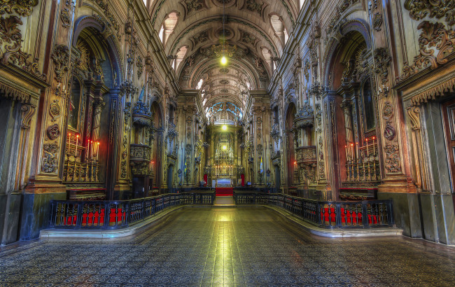 Обои картинки фото igreja do santi&, 769, ssimo sacramento da antiga se`, интерьер, убранство,  роспись храма, храм