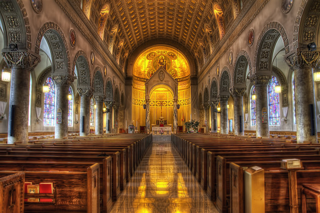 Обои картинки фото basicalla of st john, интерьер, убранство,  роспись храма, храм