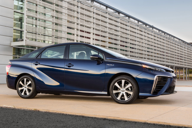 Обои картинки фото 2015 toyota mirai, автомобили, toyota, синий, mirai, металлик