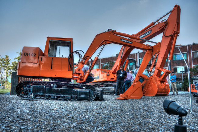 Обои картинки фото техника, экскаваторы, ковш, гусеничный, экскаватор