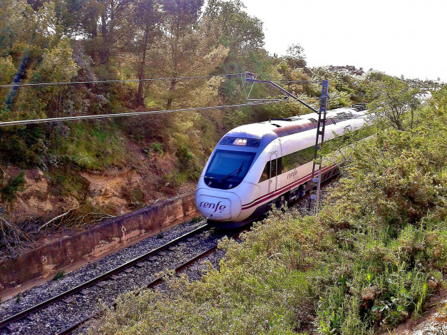 Обои картинки фото техника, поезда, локомотив, рельсы, дорога, железная, состав