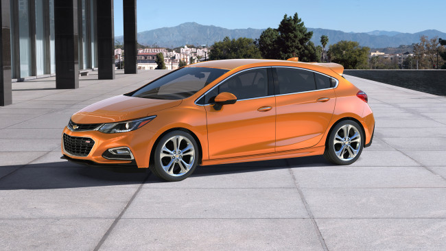 Обои картинки фото автомобили, chevrolet, 2017г, cruze, premier, rs, hatchback
