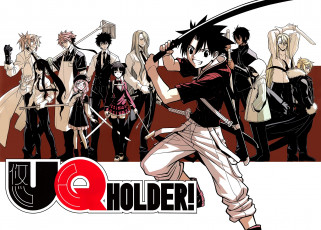 Картинка uq+holder аниме парень взгляд фон