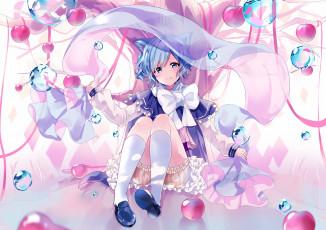 Картинка аниме животные +существа фон взгляд девушка