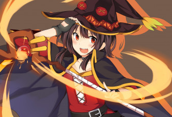 Картинка аниме kono+subarashii+sekai+ni+shukufuku+wo девушка взгляд фон