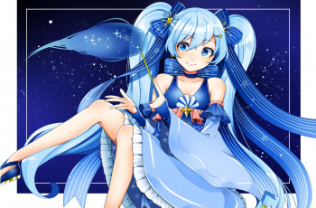 Картинка аниме vocaloid фон взгляд девушка