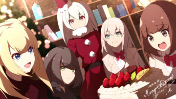 Картинка аниме unknown +другое девушки взгляд фон