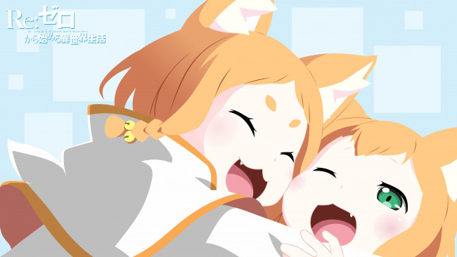 Обои картинки фото аниме, re,  zero kara hajimeru isekai seikatsu, фон, взгляд, девушка