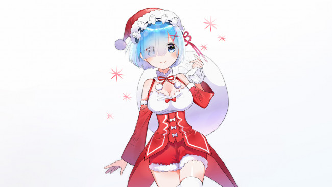 Обои картинки фото аниме, re,  zero kara hajimeru isekai seikatsu, девушка, взгляд, фон