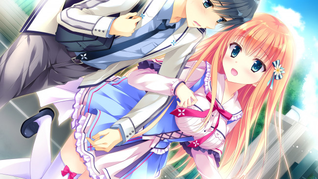 Обои картинки фото koi suru kimochi no kasanekata, аниме, фон, взгляд, девушки