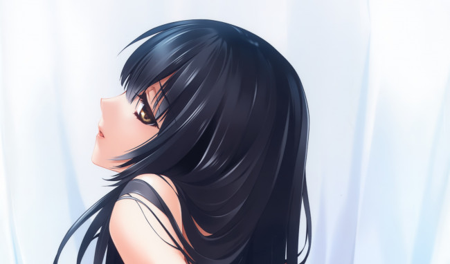 Обои картинки фото аниме, unknown,  другое, девушка, взгляд, фон